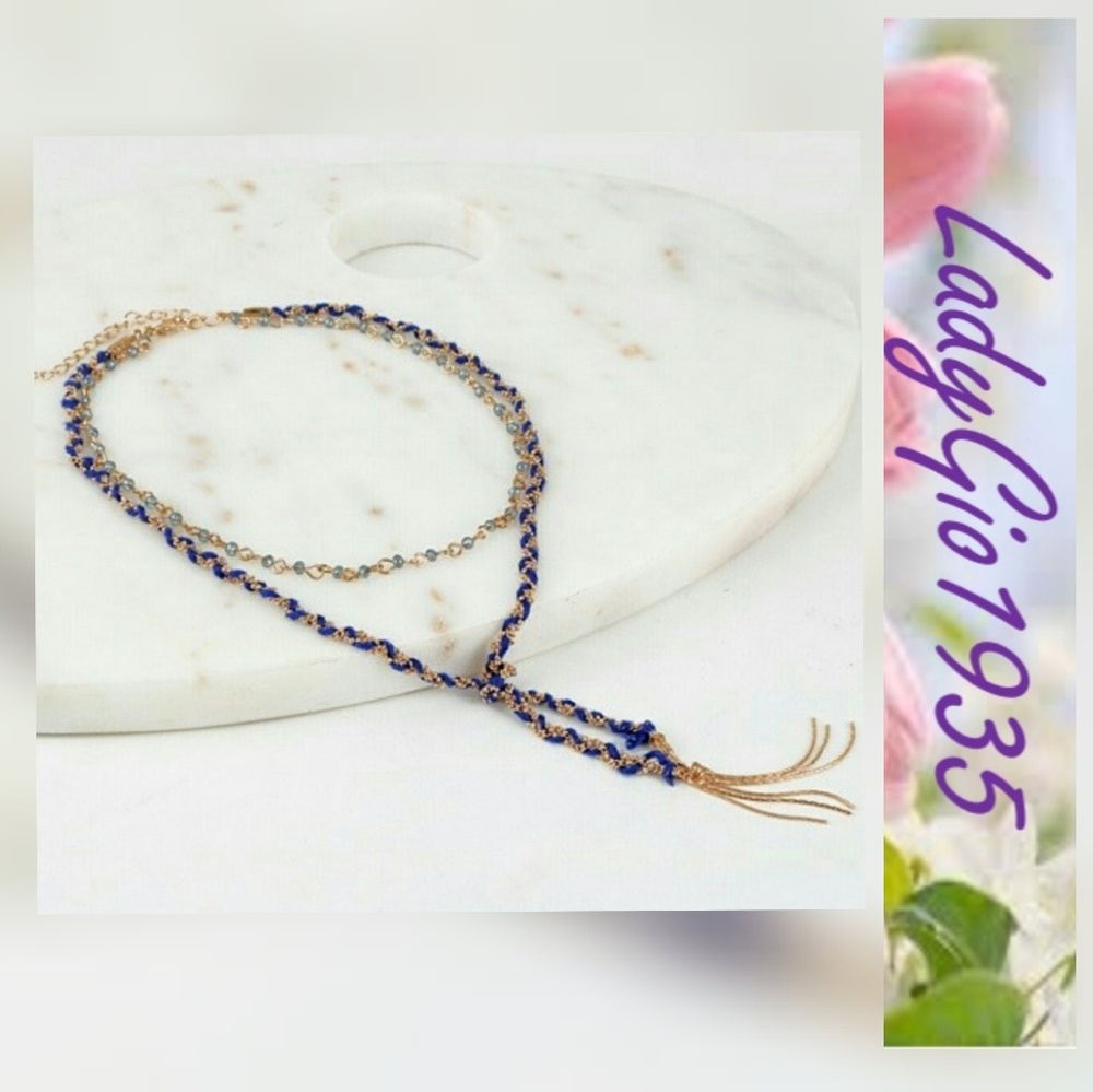 Braided crystal chain necklace